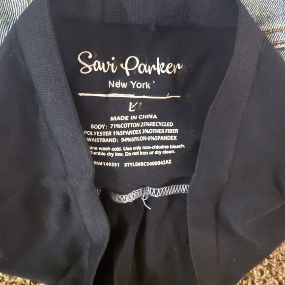 MATERNITY Parker Blue Jean Shorts Distressed Bermuda - Picture 3 of 3